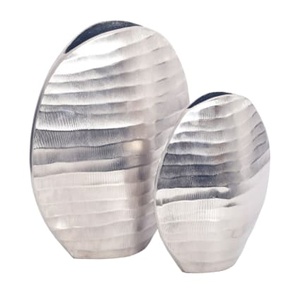 Ensemble de vases de table modernes en aluminium, faits à la main, hauteur 30,5 cm et 24 cm, pièce d'art décorative, exportation préférée - Product Image 4