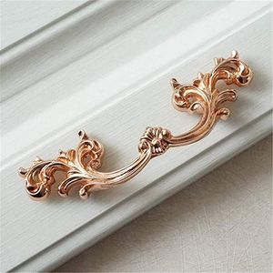 Luxury Solid Brass Floral Cabinet Handle Antique Gold Wardrobe Door Pull Decorative Furniture Hardware for Home Hotel Interiors - Product Image 2