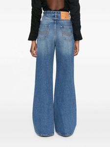 High Waist Wide Leg Denim <b>Jeans</b> Women Full Length Stonewashed Cotton Casual Loose Fit <b>Button</b> Front Solid Color Spring Style - Product Image 3