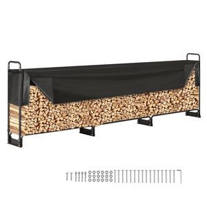 Porta Legna da Esterno Impermeabile 150 x 14 x 46 cm, Supporto in Ferro per 300 kg con 1/2 Tronco di Legna Incluso - 1 Set - Product Image 6