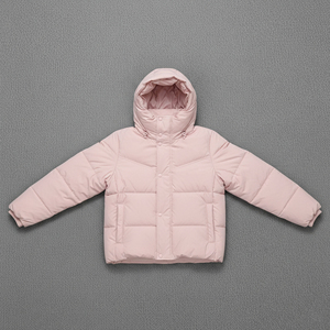 Chaqueta acolchada corta con capucha extragrande OEM para mujer, chaqueta de burbujas con cremallera completa, transpirable y de plumón para invierno. - Product Image 3