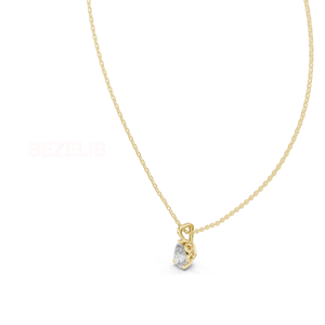 Collar con colgante de diamante cultivado en laboratorio con corte pera en oro amarillo sostenible, con diamante cultivado en laboratorio. - Product Image 1
