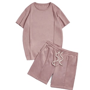 Conjunto de ropa de calle para hombre, Camiseta con estampado de letras y pantalones cortos, logotipo personalizado, camisas y pantalones cortos de verano para hombre, ropa de playa, conjuntos cortos de dos piezas - Product Image 3