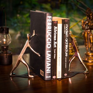 Industrial Modern Metal Bookend Bold Structure With Strong Build Perfect For Trendy Workspace And Interior Styling <b>Compact</b> Steel - Product Image 5