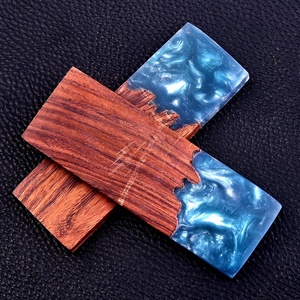 Cuchillos de Acero Inoxidable de Alta Calidad con Resina Epoxi, Cuchillos de Camping, Suministros OEM, Hoja de Acero de Damasco, Madera Estabilizada, Grado Industrial - Product Image 4