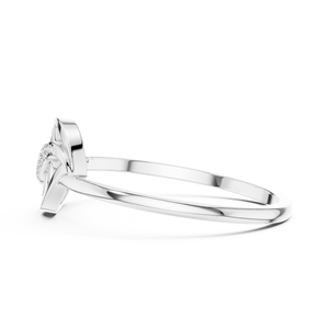 แหวนเพชรขาวทองคำขาวปลูกในห้องปฏิบัติการแบบขายส่ง 10K 14K 18K แหวนลายฉลุแบบอินฟินิตี้ไขว้กัน แหวนผู้หญิง เครื่องประดับชั้นดี รับผลิตแบบ OEM ODM - Product Image 2