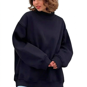 Sudadera de cuello alto forrada para mujer, estilo urbano, suave, cálida, informal, para otoño e invierno - Product Image 3