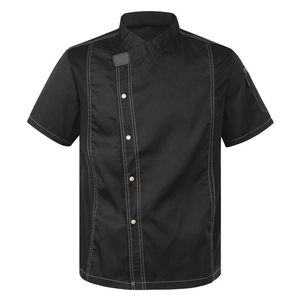Uniforme de Chef Unisex de Manga Corta, Ropa Personalizada para Camareros y Chefs de Restaurantes, Bares y Hoteles, Chaqueta Hecha de Lona - Product Image 3