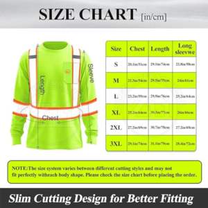 Camiseta de Trabajo de Alta Visibilidad Reflectante de Manga Larga, Clase 1, Algodón, Uniforme para Construcción y Minería, con Luz LED Intermitente, Impermeable - Product Image 6