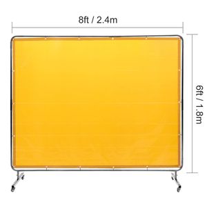 Telaio per Schermo di Saldatura in Vinile Ignifugo 6 X 8 con 4 Ruote Girevoli, Tenda Protettiva per Caschi da Saldatura, Nuova Versione con 2 L - Product Image 2