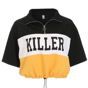 เสื้อครอปท็อปผู้หญิงแบบใหม่ เสื้อยืดผู้หญิง ผ้าฝ้าย - Product Image 2