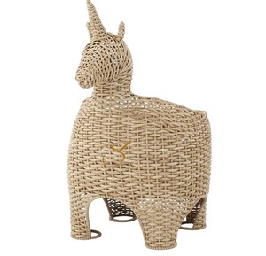 Cute Unicorn Shaped Rattan <b>Basket</b> Woven Decorative Animal Storage Bin Kids Toy Blanket Clothes Laundry <b>Hamper</b> - Product Image 3