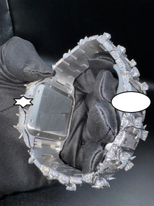 Luxury Fashion Sport Antique Stainless Steel Square Throne Case 41mm Analog VVS Moissanite Diamond <b>Automatic</b> Mechanical <b>Watch</b> - Product Image 5