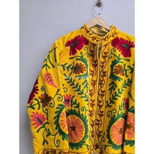 Uzbek Floral Embroidery Jacket <b>Coat</b> Boho Chic Jacket Uzbek Suzani Jacket With Inside Cotton Lining Women's <b>Coat</b> - Product Image 2