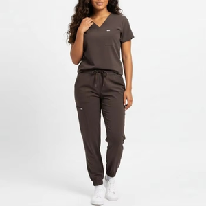 Ensemble de blouses médicales roses corail, uniformes médicaux professionnels, respirants, durables, vêtements de travail pour infirmières, confort et extensibilité - Product Image 6