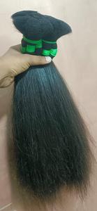 Cheveux humains indiens Remy naturels noirs à bruns, en vrac, lisses, bruts, provenant d'un seul donneur, longs mèches pour tissage - Product Image 5