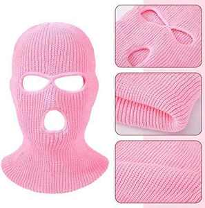 Pasamontañas Unisex de Punto, Color Rosa, 100% Acrílico, Transpirable e Impermeable, para Uso en Exteriores en Invierno, para Adultos - Product Image 6