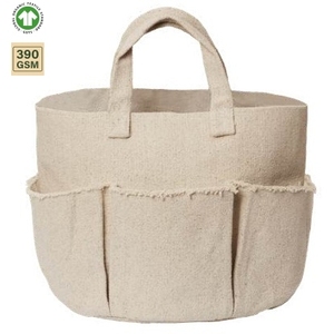 390 GSM Organic Cotton <b>Storage</b> <b>Laundry</b> Bag Home <b>Storage</b> 30x30x30 cm Custom Logo Wholesale OEM Private Label Reusable Model SS572 - Product Image 1