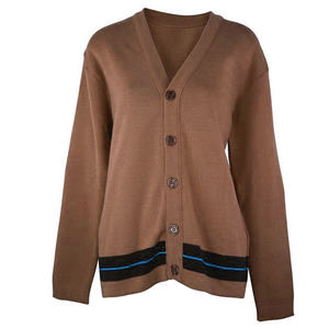 Cardigan Homme Marron Col V OEM Designer Hiver Coréen en Nylon/Acrylique Anti-Plis Épais Chaud Séchage Rapide Respirant - Product Image 1
