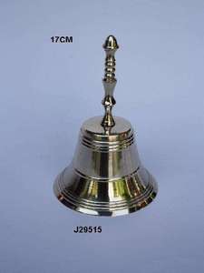 BB008 Sonnette à main moderne en laiton gravé motif floral, couleur blanc poli uni, nouvelle arrivée, décoration intérieure, sonnette de dîner - Product Image 4