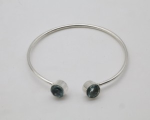 Zircon <b>Cuff</b> Bangles with German <b>Silver</b>, Adjustable Open <b>Cuff</b> <b>Bracelet</b>, Sparkling Zircon Stone Bangle Jewelry for Women - Product Image 4