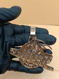 Pendentif Cheval Detroit Personnalisé en Moissanite VVS Certifiée de Luxe, en Argent 925 Plaqué Or Rose Massif, avec Logo/Lettre/Nom Personnalisé - Product Image 6