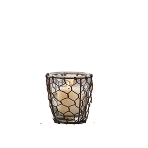 Photophore rond en fer et verre noir, design ajouré oriental, pour décoration de table de salon - Product Image 1