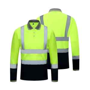 Camiseta de seguridad reflectante de alta visibilidad personalizable con su logotipo, polo de manga corta de alta visibilidad. - Product Image 1