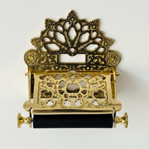 Victorian Polished <b>Brass</b> <b>Toilet</b> Paper <b>Holder</b> Vintage Bath Hardware Wall Mounted <b>Brass</b> <b>Toilet</b> <b>Roll</b> <b>Holder</b> Classic Bathroom - Product Image 3