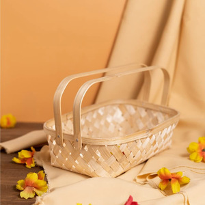 Magnifiques paniers à fruits avec poignée en bambou naturel 100% panier de rangement pour décor de cuisine - Product Image 2