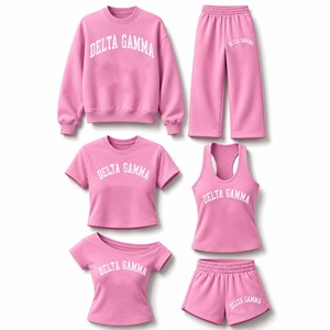 Ensemble décontracté pour femmes, sweat-shirt et pantalon assortis avec impression personnalisée de sororité - Product Image 5