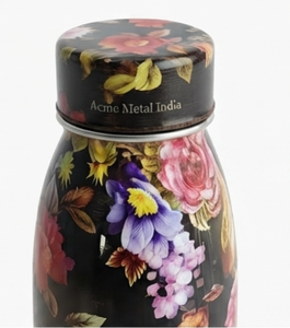 Botella de Agua de Cobre con Estampado Floral Artesanal, Diseño Elegante y Ecológico, Botella para Uso Diario en Cocina, Oficina, Escuela, Picnic, Regalo - Product Image 3