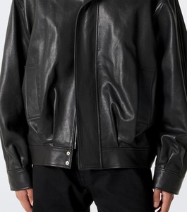 Blouson Bomber en Cuir PU Noir pour Homme, Col Montant, Fermeture Éclair, Style Moto Biker, Coupe Classique, Couleur Unie, Vêtement d'Automne - Product Image 6