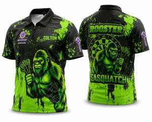 Polo Dart Personnalisé Rooster Sasquatch pour Homme, Manches Courtes, Vert et Noir, Impression Numérique, Séchage Rapide - Product Image 1