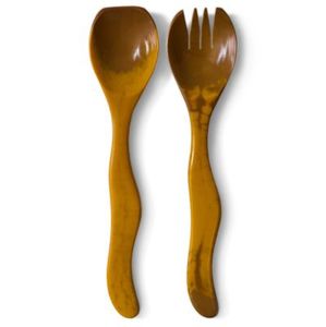 Handmade Resin Salad Tools <b>Set</b> With Spoons Bowls And Serving Utensils Eco-Friendly Dishwasher Safe - Product Image 4