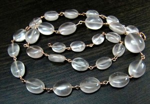 Chaîne de pierres précieuses en quartz rose naturel, forme ovale lisse, taille 6x8mm à 8x10mm, 1 pied - Product Image 4
