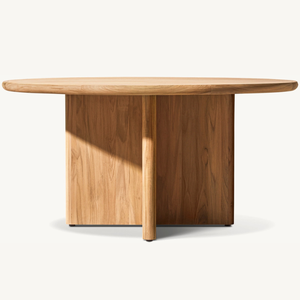 โต๊ะกลมทำจากไม้สัก ดีไซน์เรียบง่ายทันสมัย เหมาะสำหรับใช้งานกลางแจ้ง ทนทานทุกสภาพอากาศ - Product Image 1