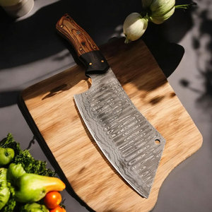 Brand New Edition Handmade Damascus Steel Raindrop Chef Cleaver Knife w/Exotic Wood Handle 12" Extra Sharp Kitchen Chopper Knife - Product Image 2