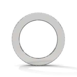 <b>Silver</b> Wide Band <b>Ring</b> With Lab Grown Diamonds Multi Row Design Fine Jewelry Wedding Anniversary And <b>Statement</b> Wear For Women - Product Image 3