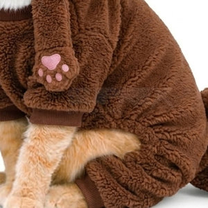 Costume d'animal mignon en laine, moderne, écologique, doux et chaud, pour les fêtes, pour petit chat, en tissu confortable, robe ludique - Product Image 4