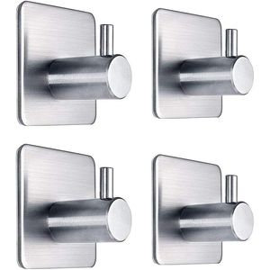 Ganci Adesivi per Asciugamani in Acciaio Inox Resistenti e Impermeabili, Appendiabiti da Parete per Appendere Cappotti, Cappelli, Accappatoi e Asciugamani - Product Image 1