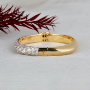 Bracelet homme haut de gamme en moissanite pavée, large, en argent sterling 925, or 10k 14k 18k, platine, avec micro-pavé articulé. - Product Image 2