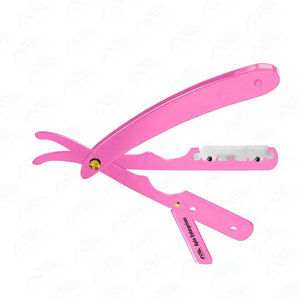 Navaja de Barbero Recta para el Rostro, con Logotipo Personalizado, Hoja Plegable, Afeitado Profesional, de Primera Calidad, para Salón y Cuidado Personal, con Acabado Rosado - Product Image 4