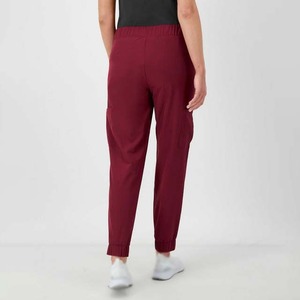 Pantalon cargo évasé marron pour femme, coupe skinny, longueur genou, taille à cordon, couleur unie, en tissu molleton bouclette épais, décontracté, hiver - Product Image 2