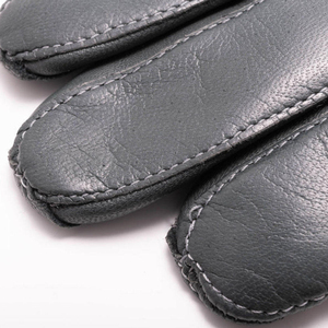 Meilleure édition de gants en cuir de mouton gris foncé unis, personnalisables, respirants, écologiques, longueur poignet, pour homme, hiver, extérieur - Product Image 5