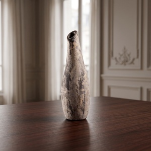 Wabi Sabi Rustic Tall Slender <b>Ceramic</b> <b>Vase</b> Rough Textured Organic Shape Clay Tabletop <b>Vase</b> 100% Handmade On-glazed for Living - Product Image 3
