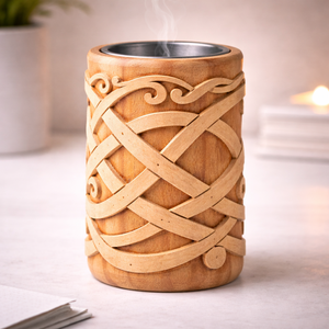 Quemador de Incienso Indio de Madera de Teca Pulida Premium con Tallado de Serpiente para Fragancia y Decoración de Hogar de Lujo - Product Image 1