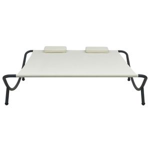 Grand transat en tissu Oxford crème, polyester et acier - Product Image 2