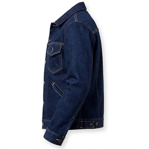 Chaqueta Vaquera para Hombre, Color Sólido, Algodón Lavado, Cuello Camisero, Corte Regular, Cierre de Botón, Estilo Otoñal - Product Image 4
