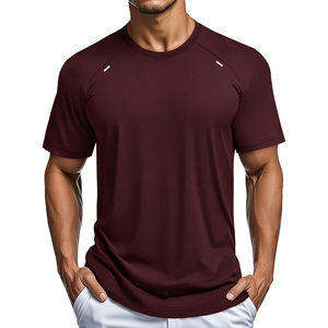 Camiseta de Punto para Hombre, Cuello Redondo, Color Sólido, Manga Corta, Corte Regular, Secado Rápido, Informal, Gris, para Gimnasio, Último Modelo 2026 - Product Image 6